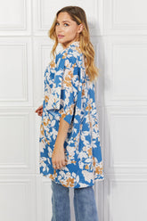 Kimono fleuri Justin Taylor Time To Grow en chambray